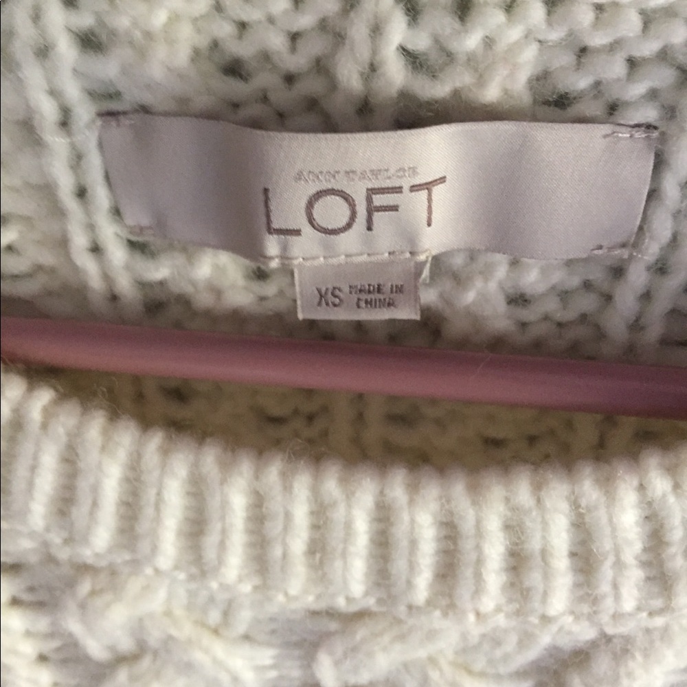 Cable Knit Tri-color Wool Blend Loft Sweater NWOT - Picture 4 of 5